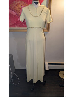 Vintage 70s Sylvia Ann hooded maxi dress